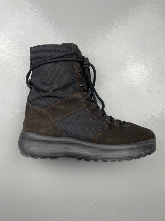 YEEZY Season 3 Onyx Shade Nylon and Thick Suede Military Boots - size 43