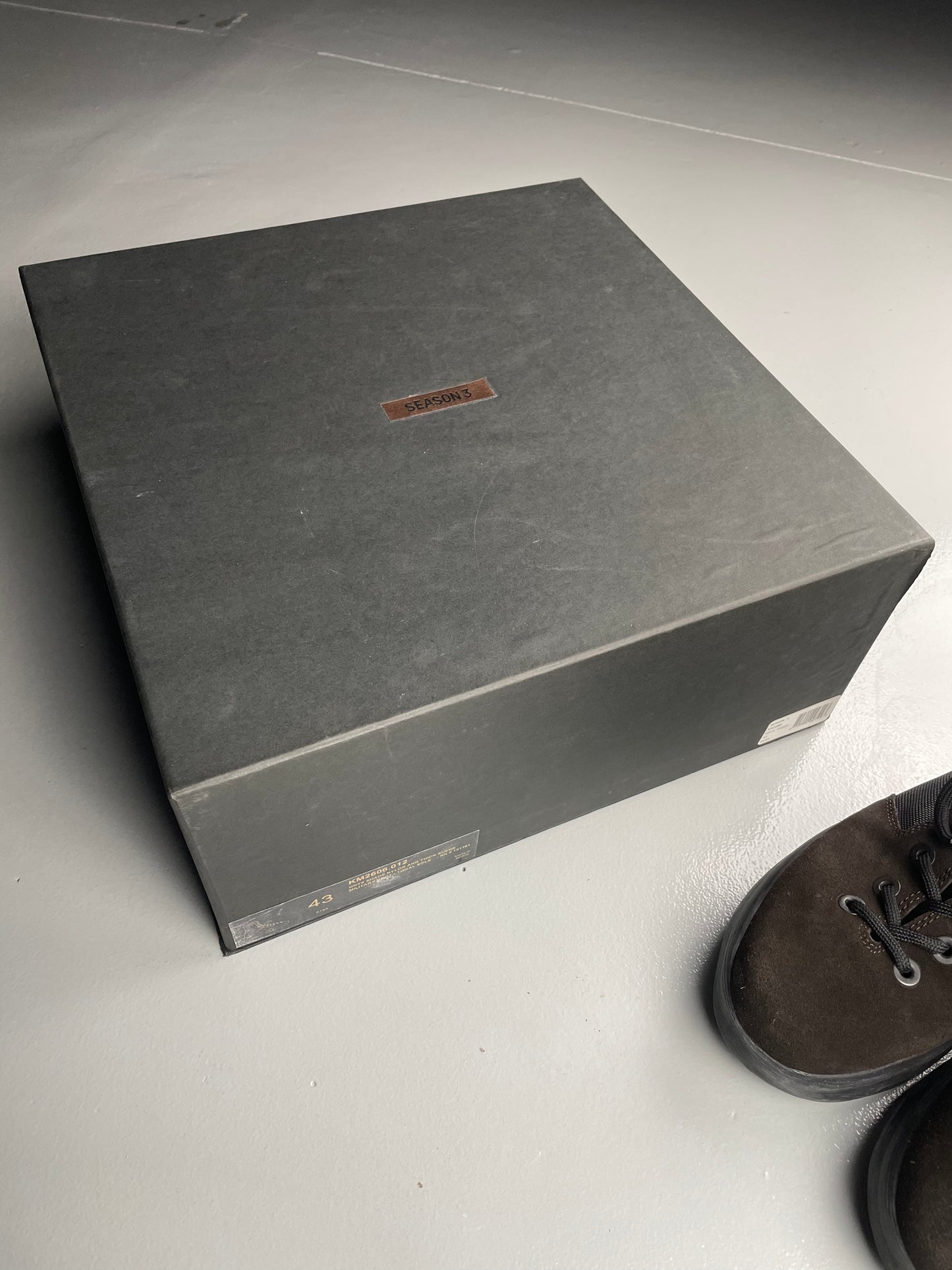 YEEZY Season 3 Onyx Shade Nylon and Thick Suede Military Boots - size 43