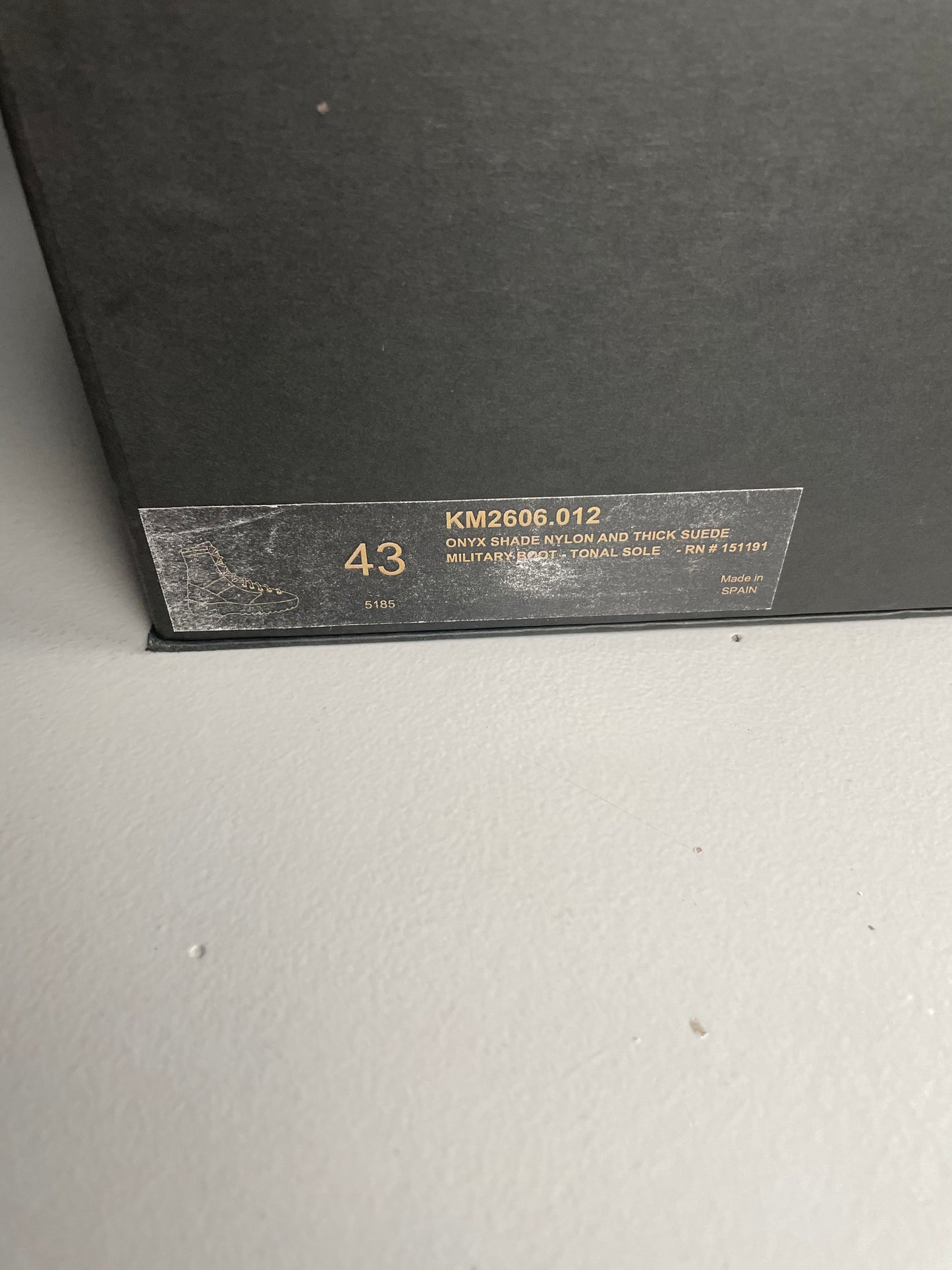 YEEZY Season 3 Onyx Shade Nylon and Thick Suede Military Boots - size 43