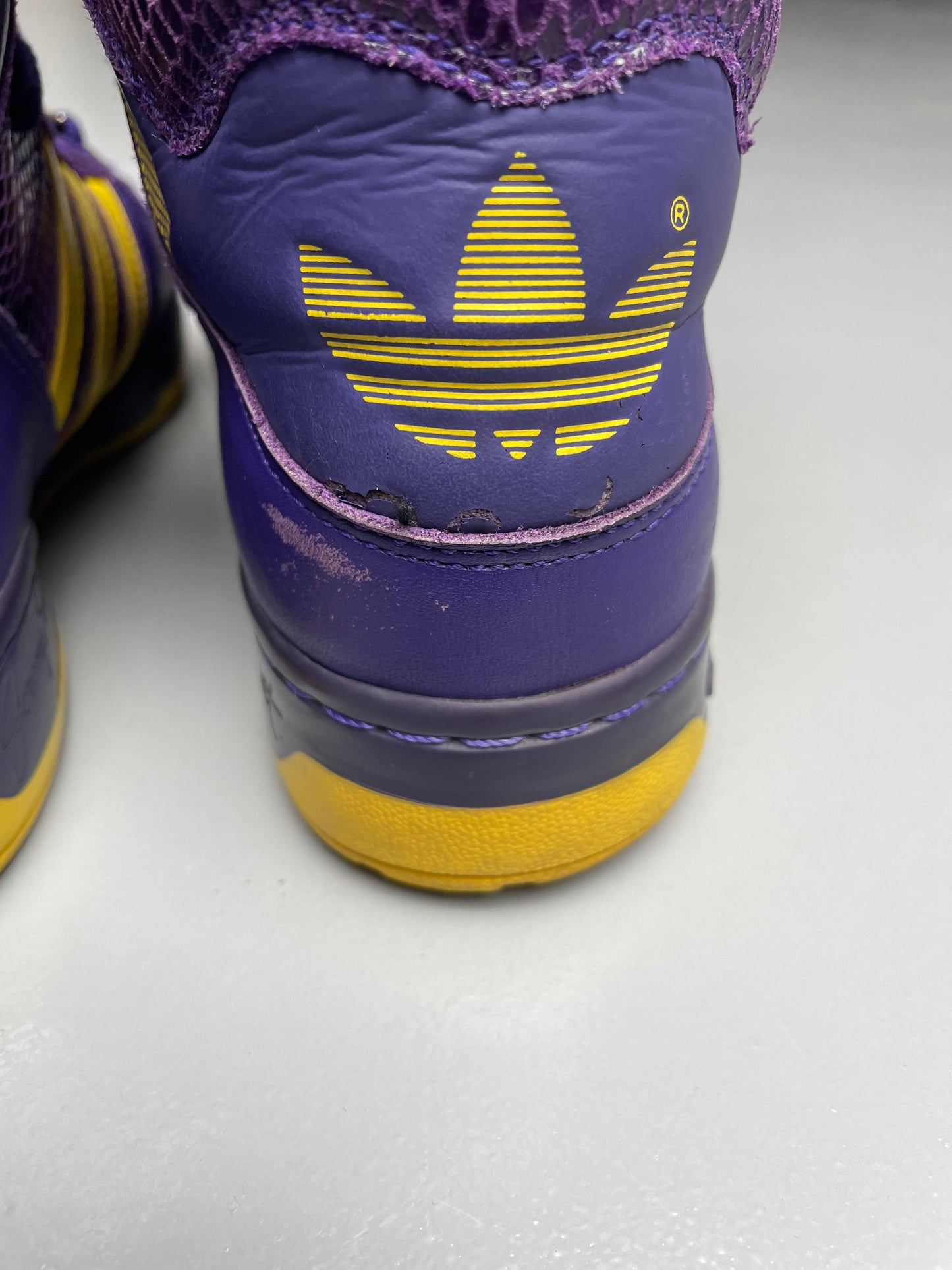 adidas Originals by Jeremy Scott S/S 2009 JS Logo (purple/yellow) - size 36 2/3