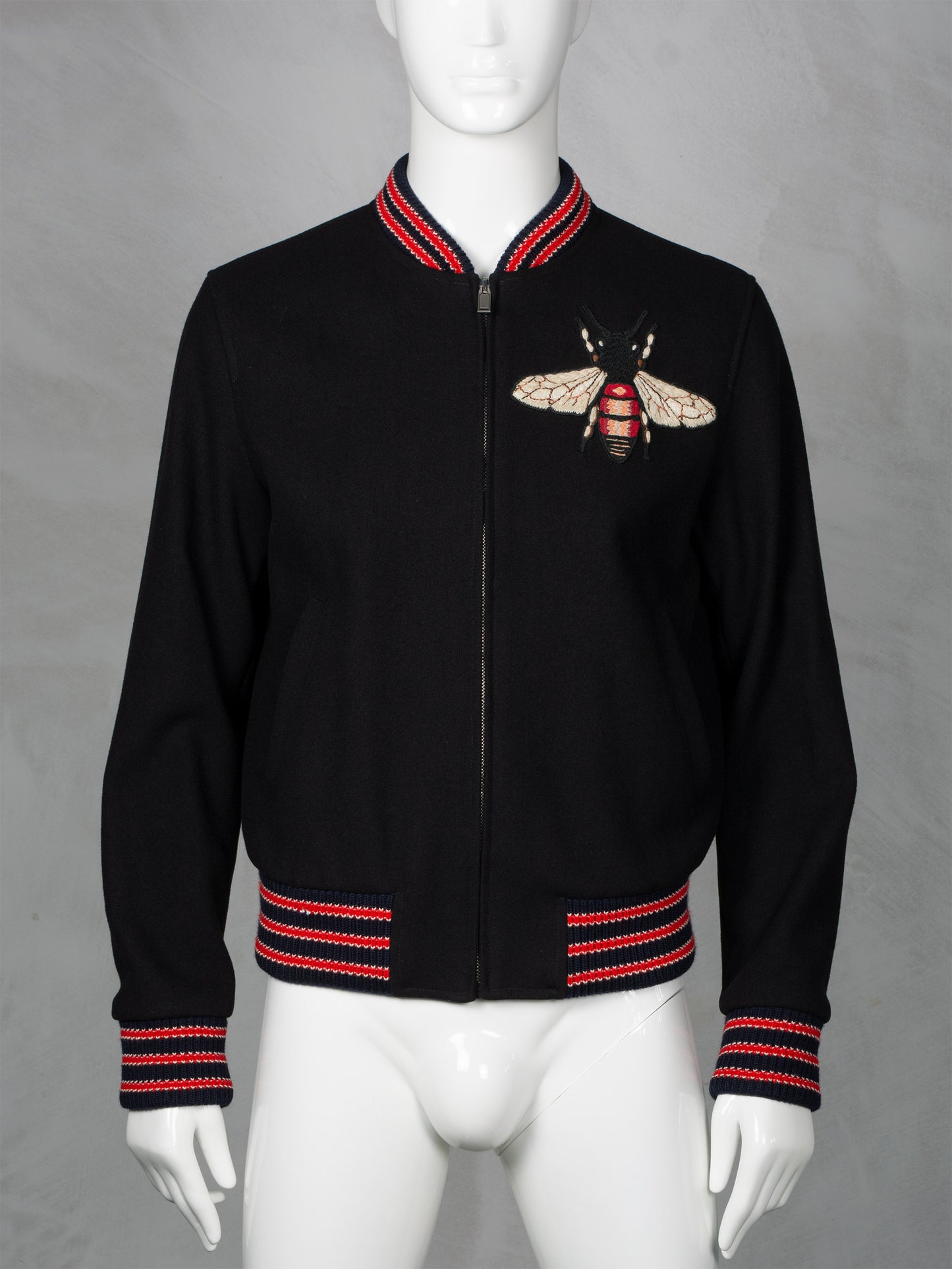 Gucci - Cruise 2018 - Bumble Bee embroidered wool college jacket - size 48