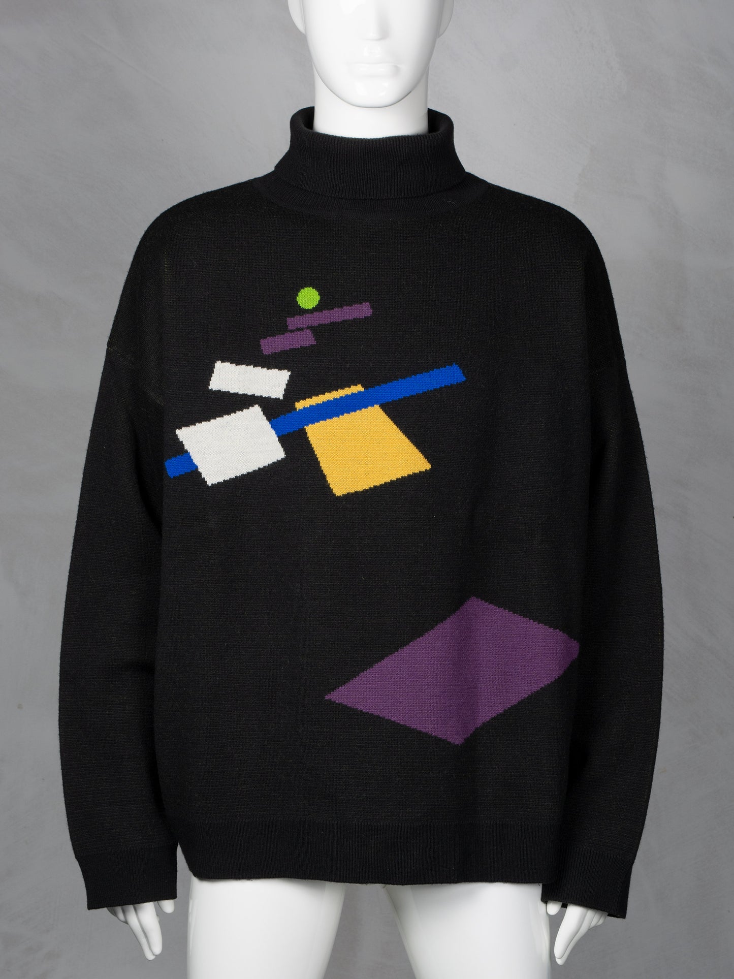 Gosha Rubchinskiy - A/W 2017 - Kazimir Malevich geometry turtleneck sweater (black) - size XL
