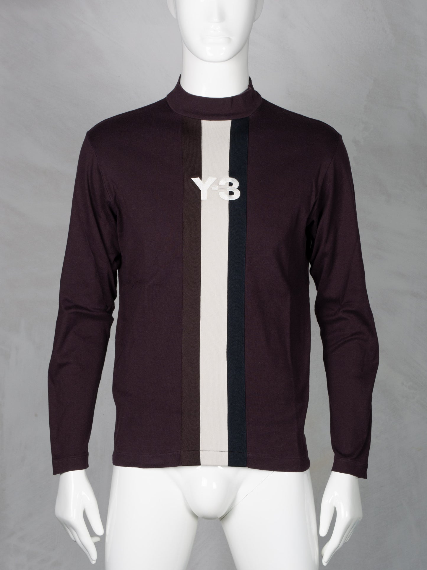 Y-3 - A/W 2003 - men's embroidered long-sleeve t-shirt (burgundy) - size S