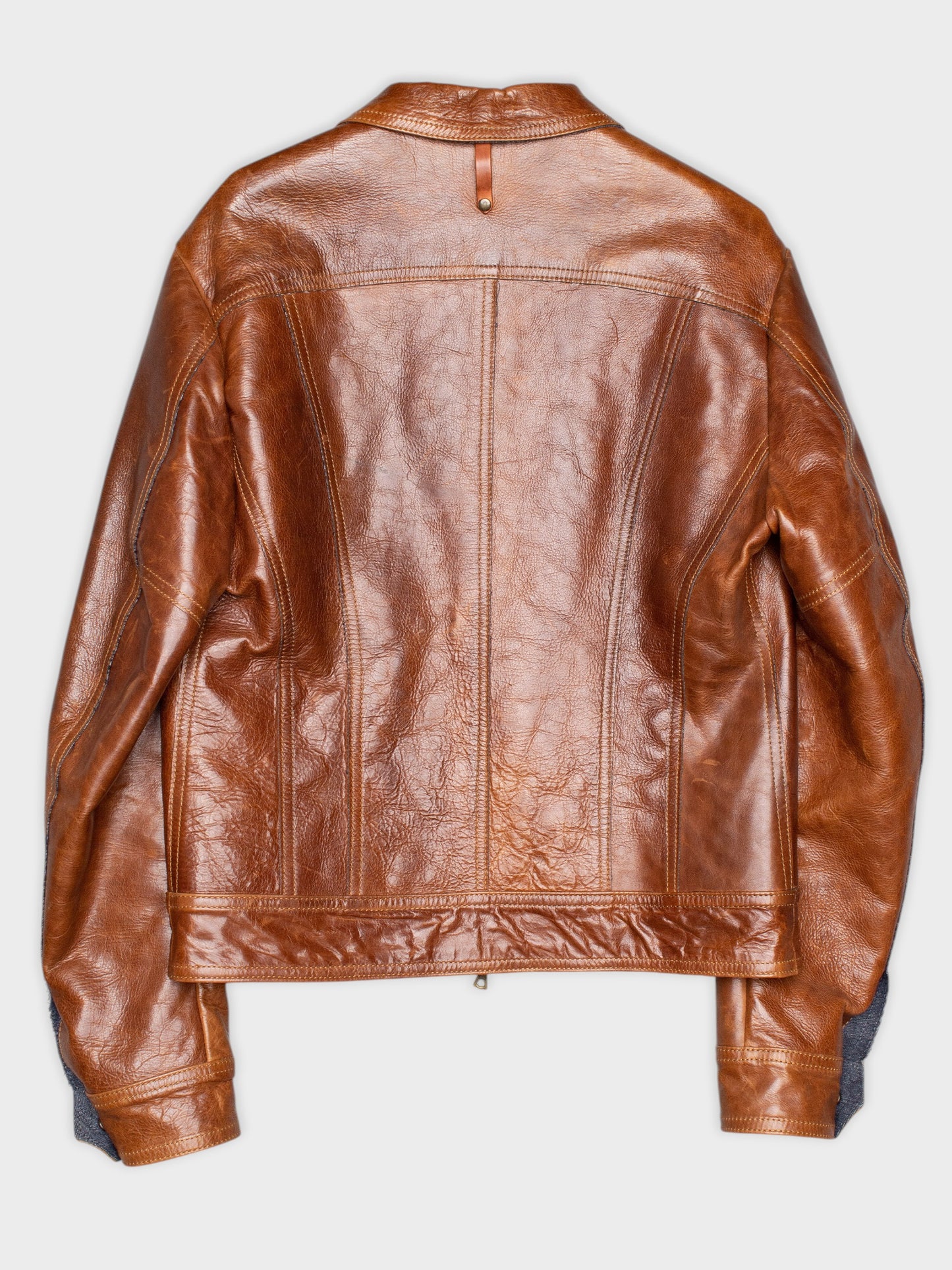 Isaac Sellam Experience - 2000's - cowhide and denim leather jacket - men's size M