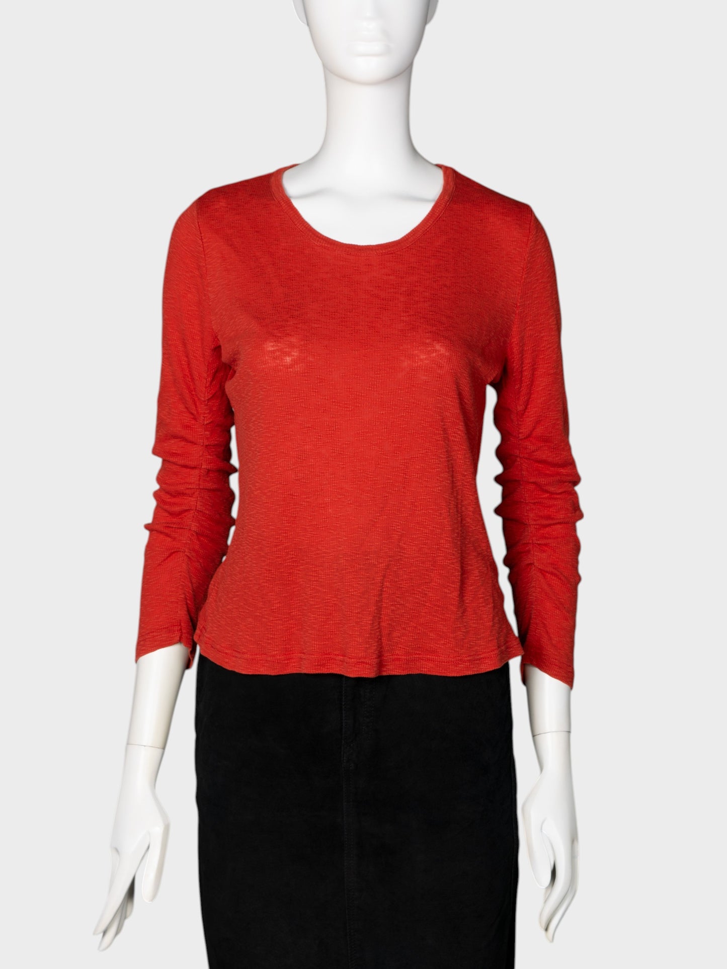 Ann Demeulemeester - long-sleeve t-shirt with ruched sleeves - size 42