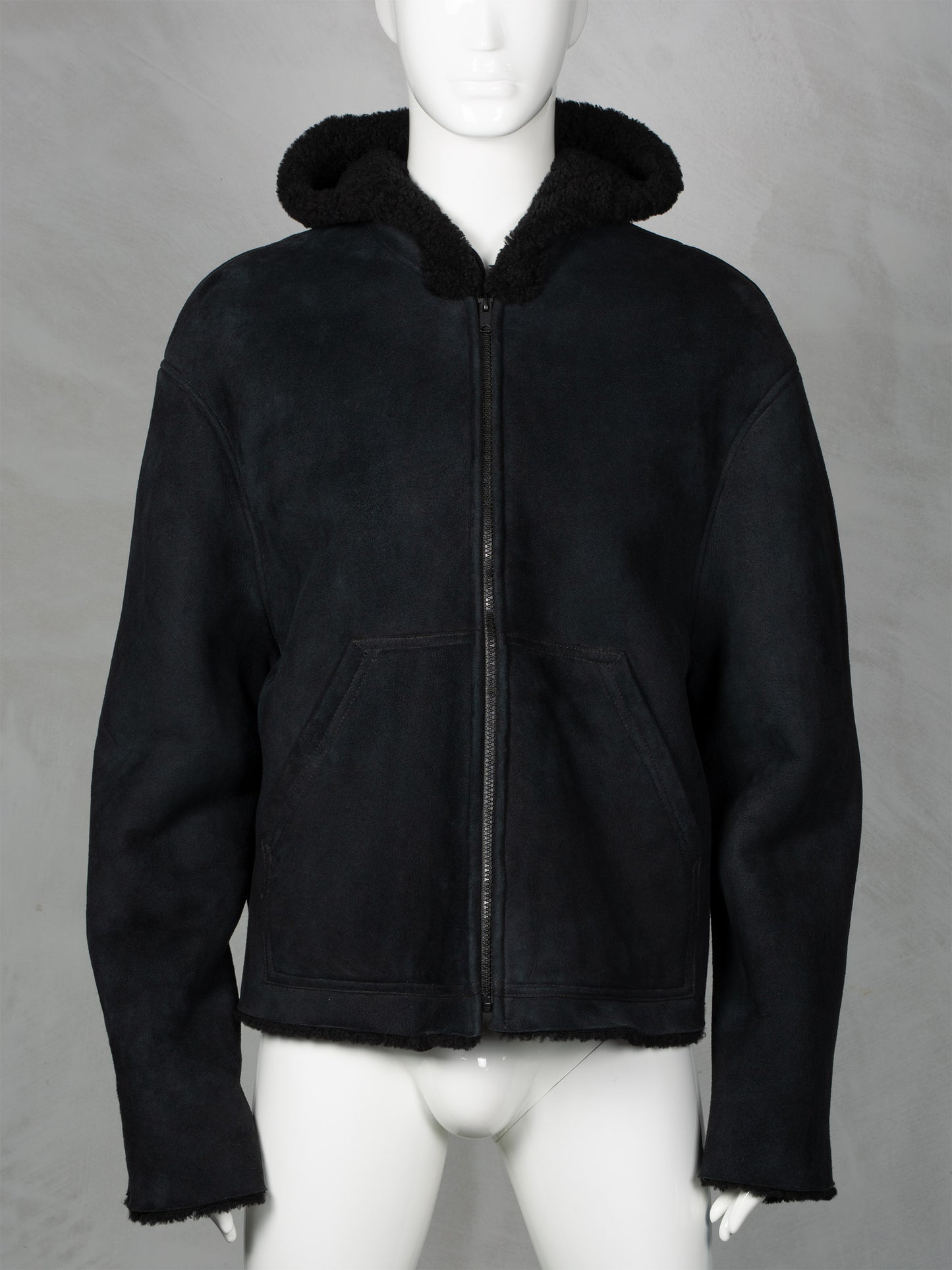 YEEZY Season 5 (2017) - hooded shearling jacket (Ink) - size S