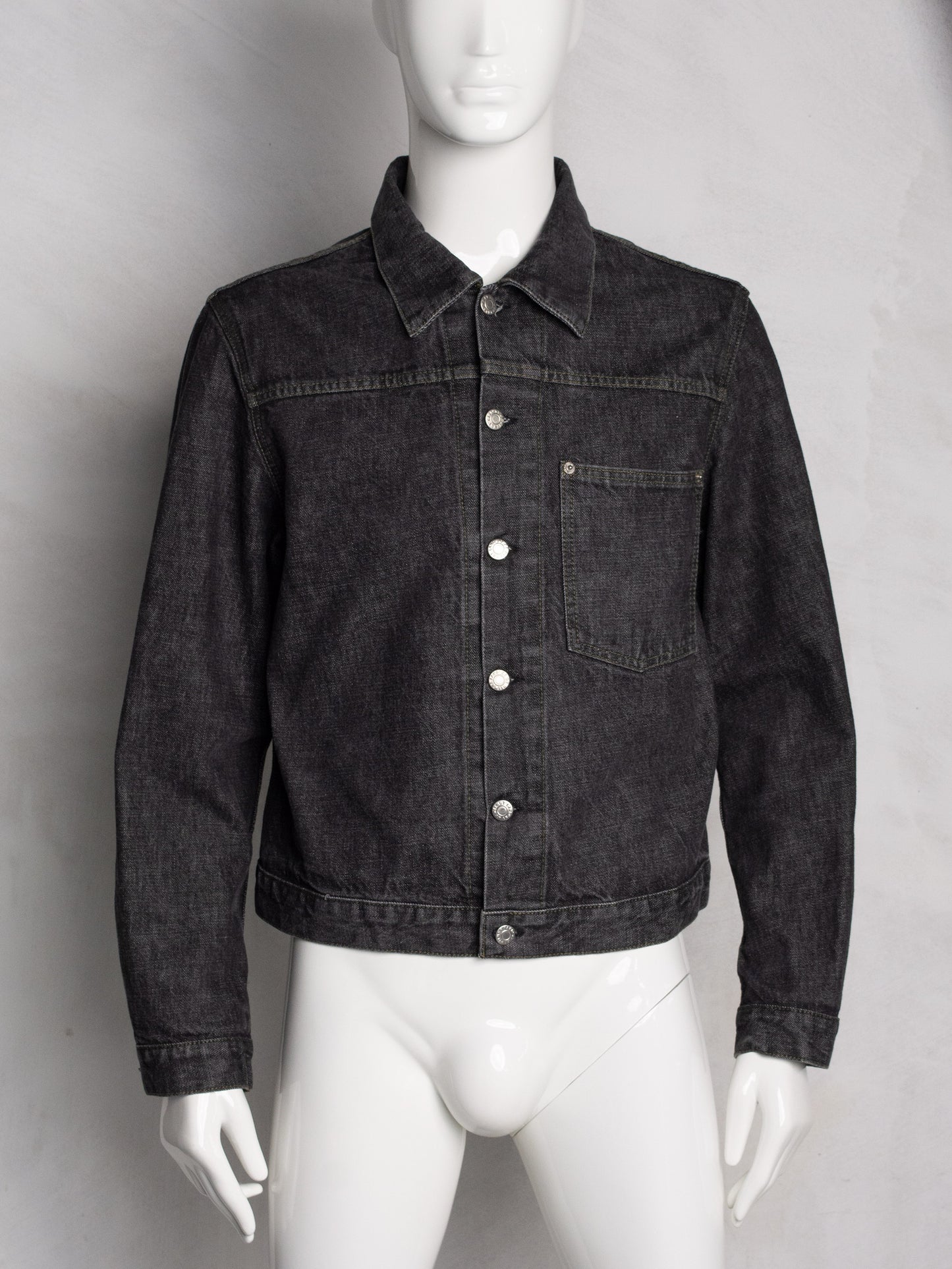 Helmut Lang - 2000s - Classic 1 Pocket denim jacket (dark grey) - size 48