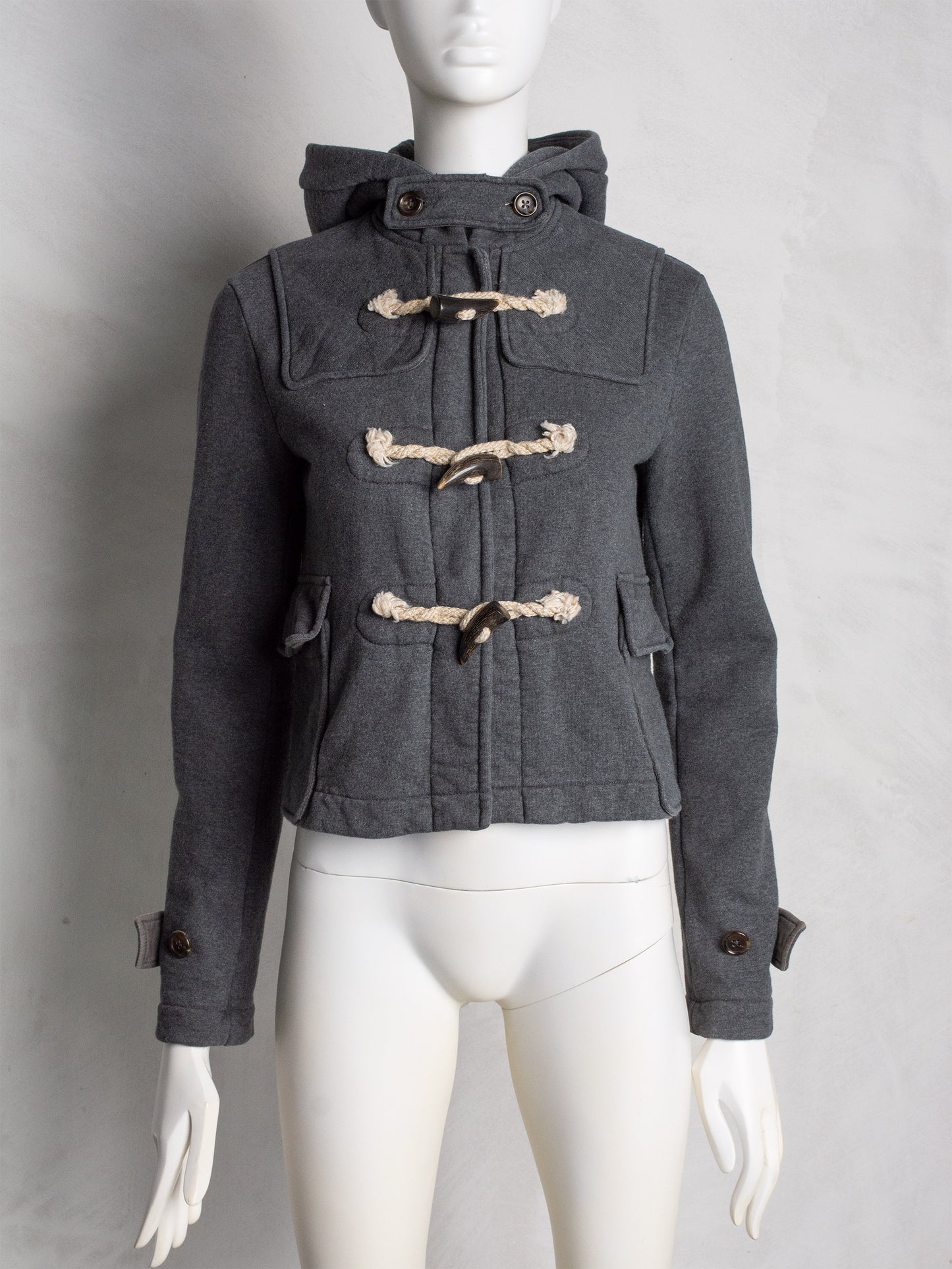 Y-3 A/W 2009 women's cropped fleece duffle jacket - size XS