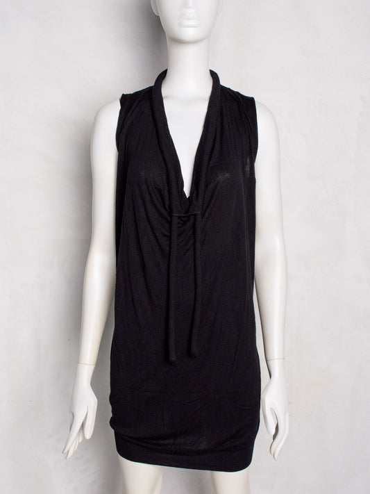 Maison Martin Margiela S/S 2008 blank tag dress with oversized drawstring - size M