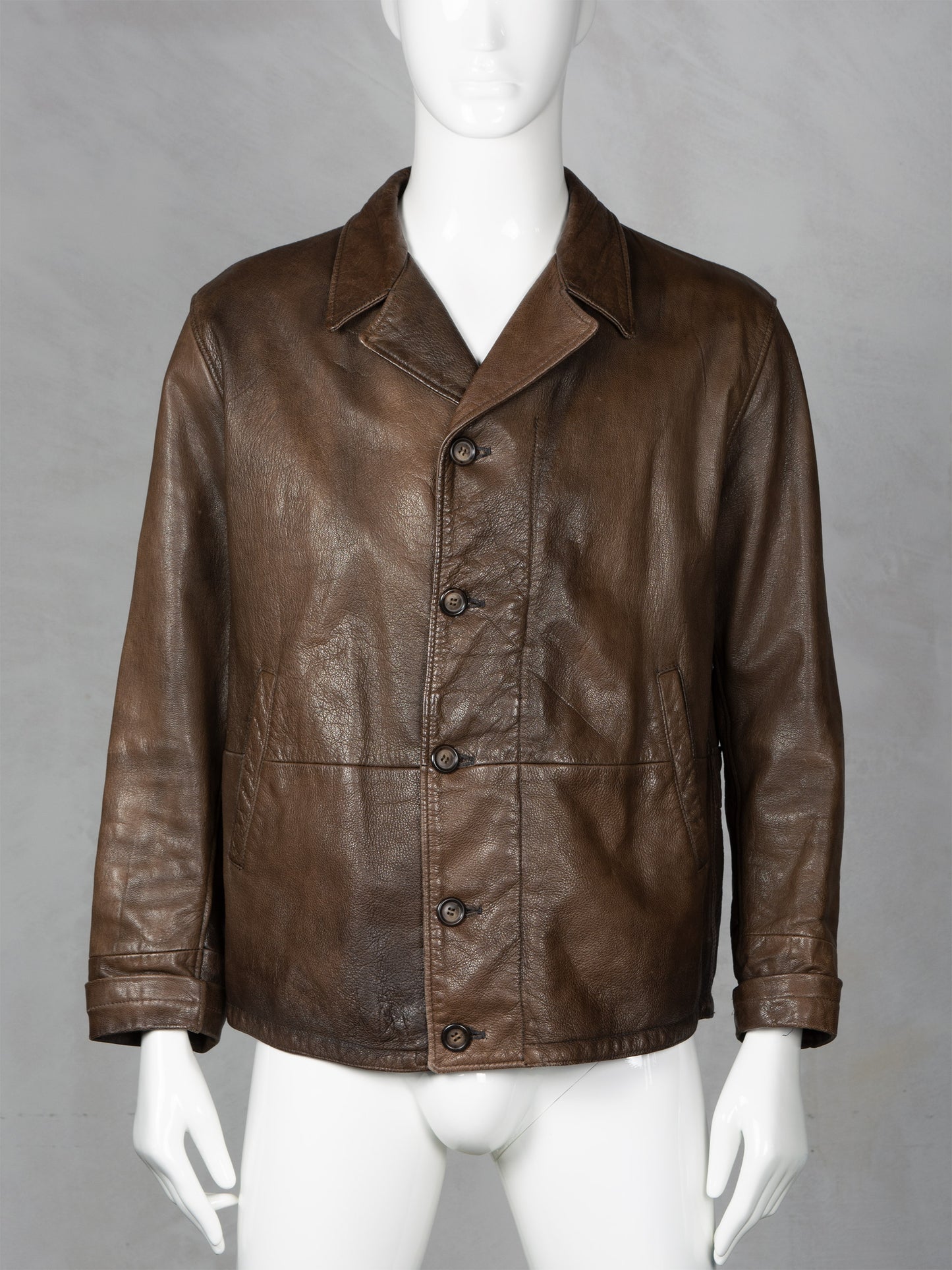 1990's Giorgio Armani leather jacket - size 48
