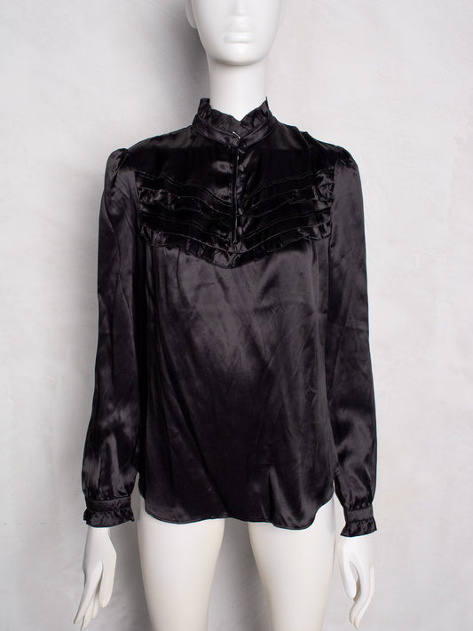 Veronique Branquinho X 3Suisses A/W 2009 silk edwardian blouse - women's size 42