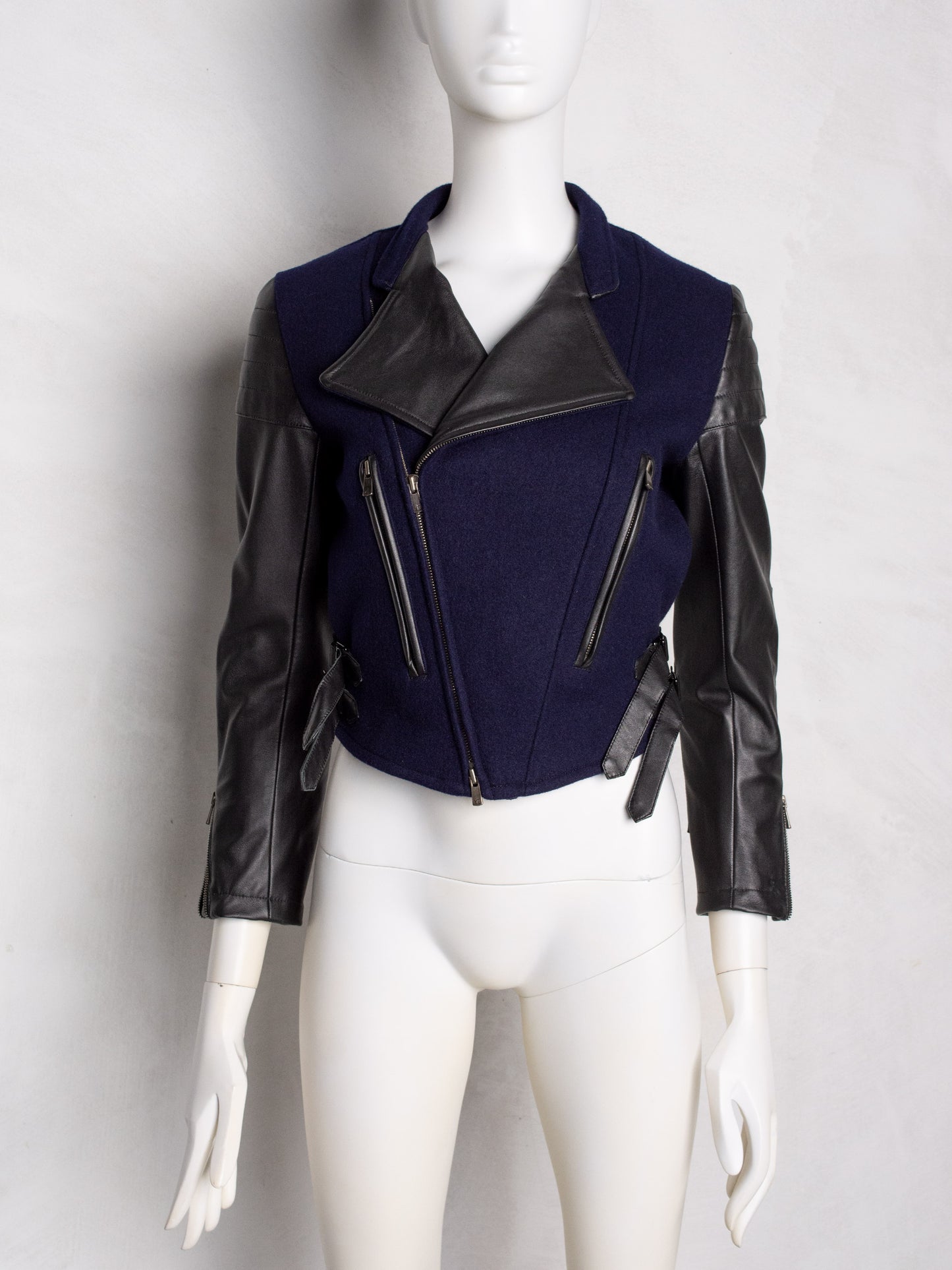 Y's wool and leather biker jacket