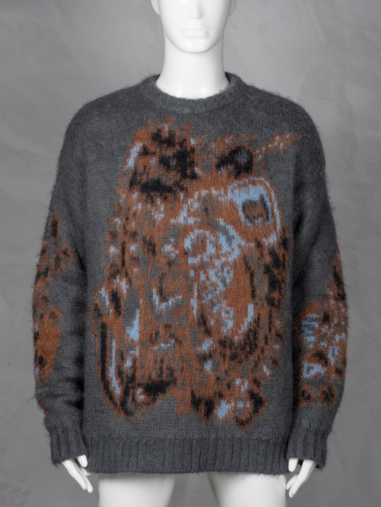 Y/Project - A/W 2019 - (sample) oversized jacquard mohair knit sweater (grey) - size XS