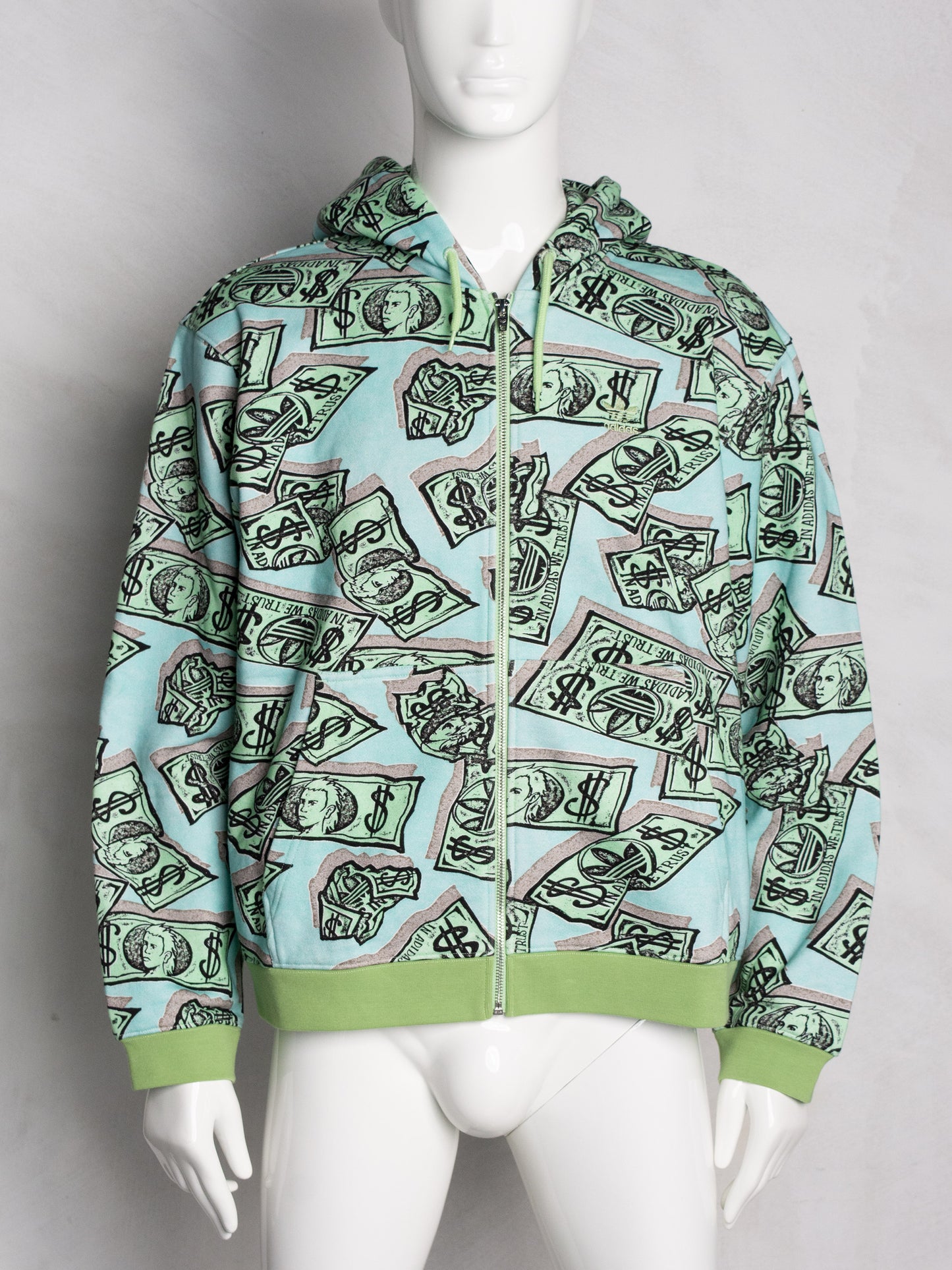 adidas Originals X Jeremy Scott - 2023 - (unreleased sample) Money Print zip hoodie - size M