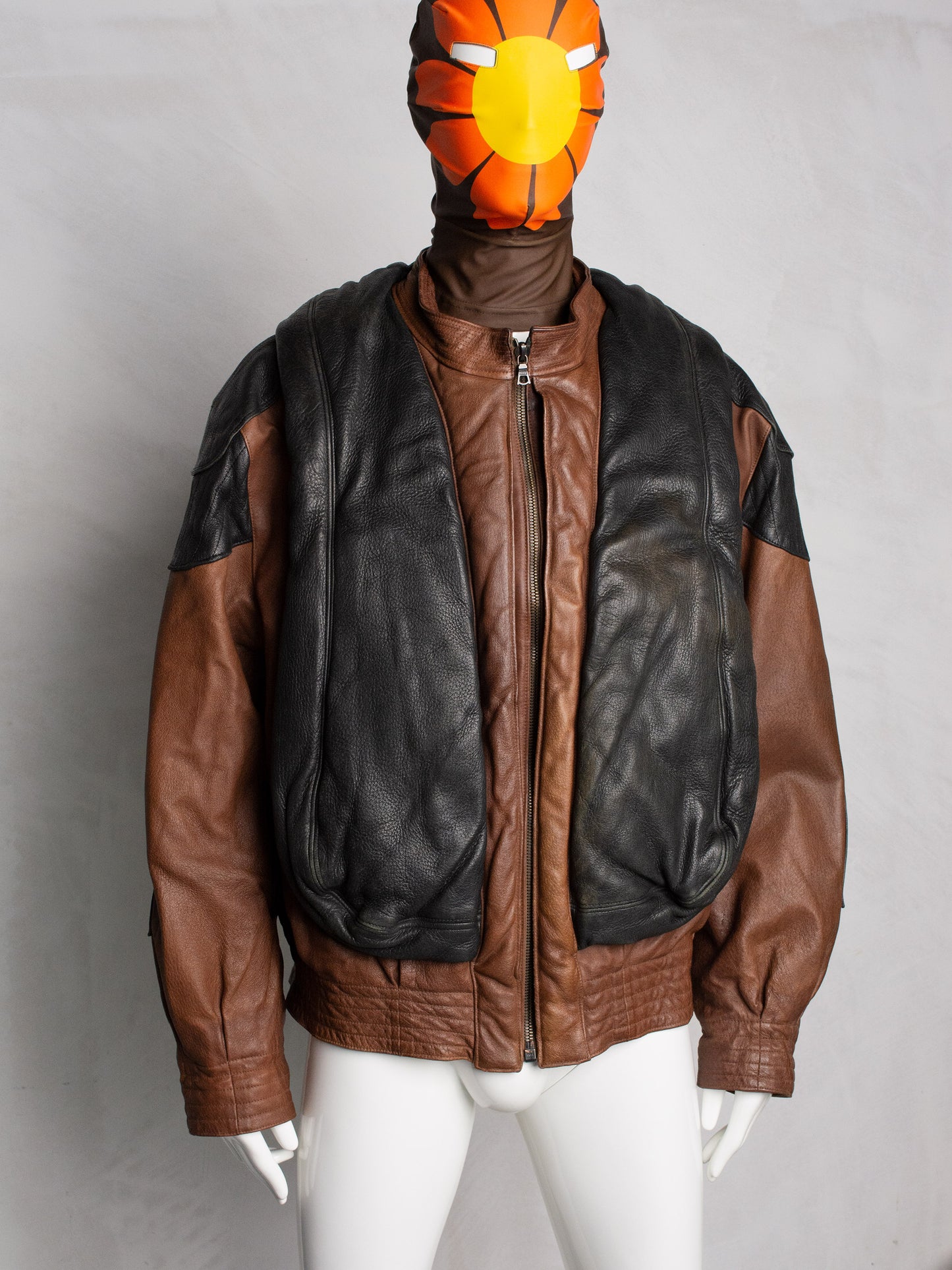 Marithé & François Girbaud - 1980s - life preserver leather jacket - size L
