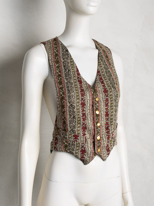 vintage Junior Gaultier embroidered vest - size 46