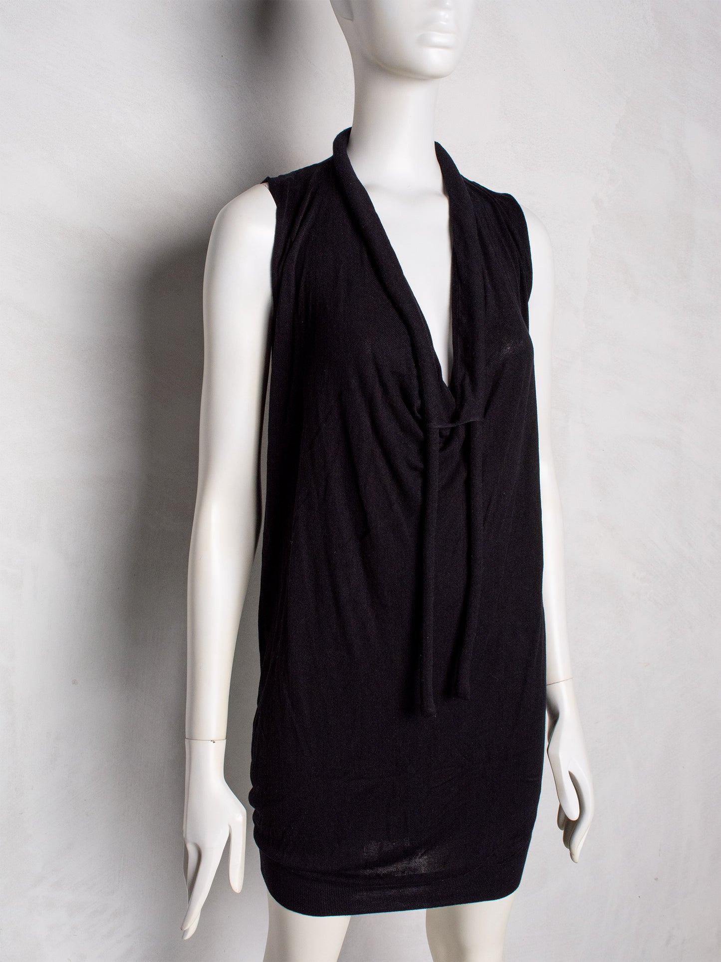 Maison Martin Margiela S/S 2008 blank tag dress with oversized drawstring - size M
