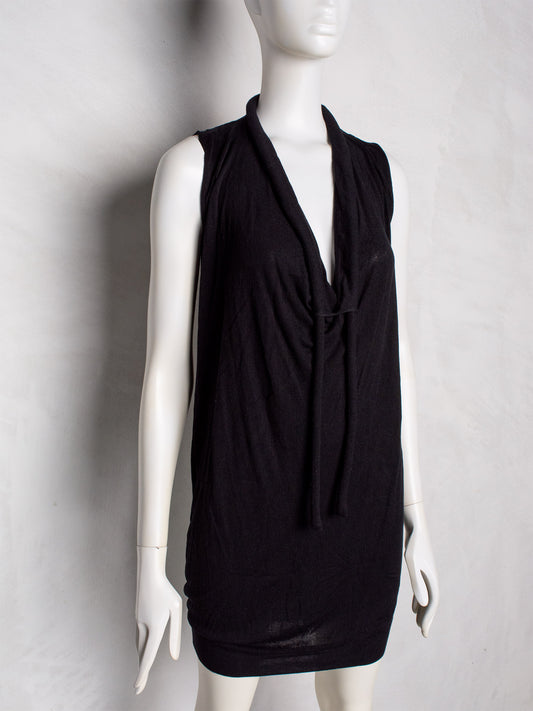 Maison Martin Margiela S/S 2008 blank tag dress with oversized drawstring - size M