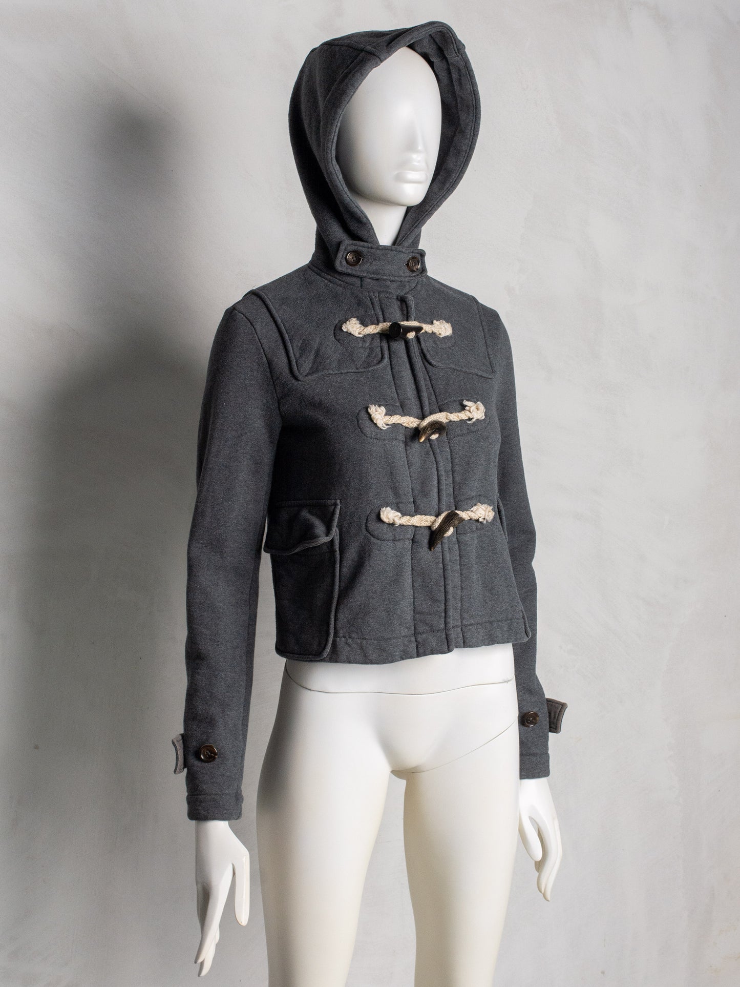 Y-3 A/W 2009 women's cropped fleece duffle jacket - size XS