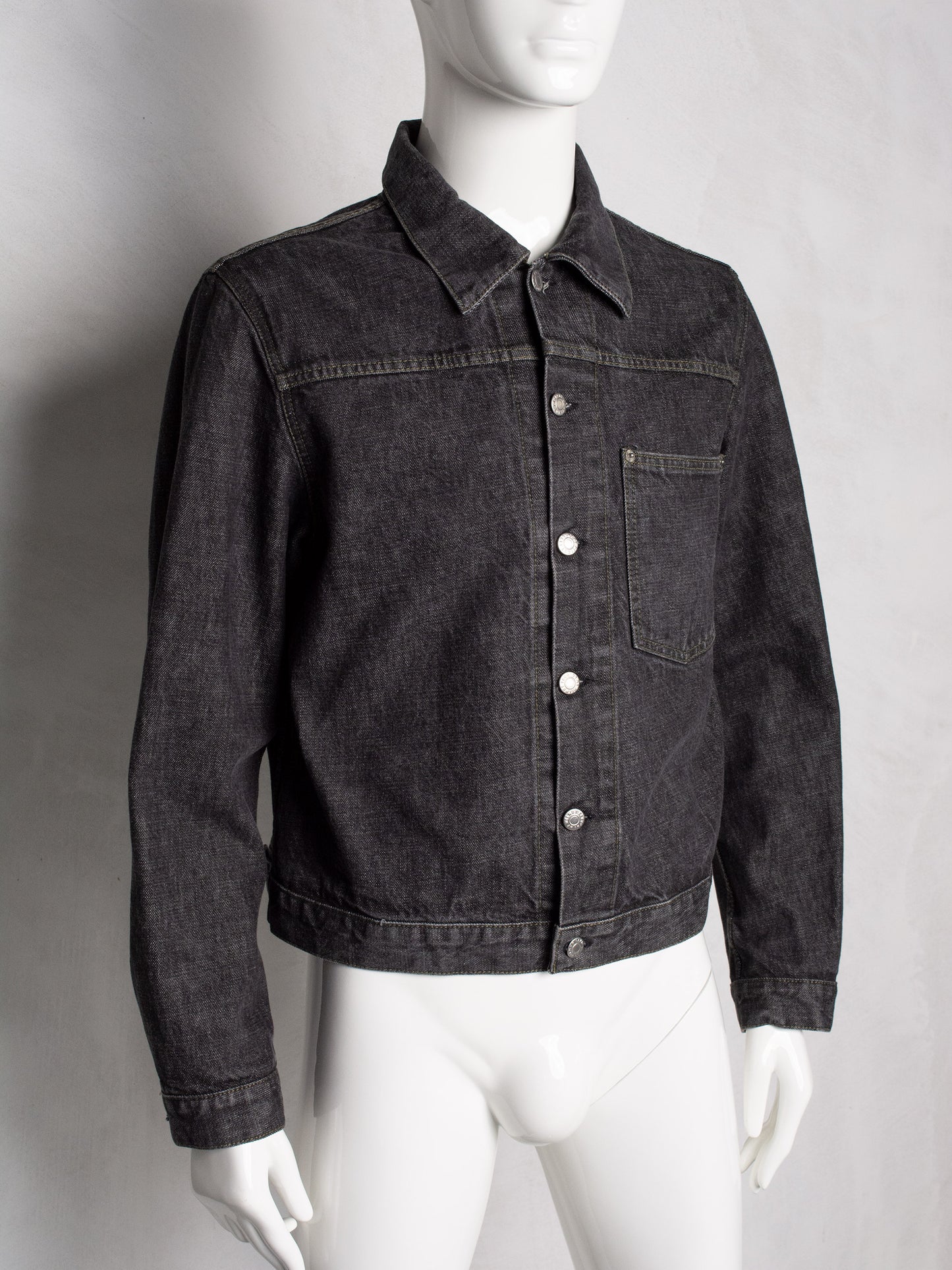 Helmut Lang - 2000s - Classic 1 Pocket denim jacket (dark grey) - size 48
