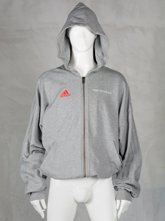 adidas X Gosha Rubchinskiy S/S 2018 oversized zip-up hoodie (grey) - size XS