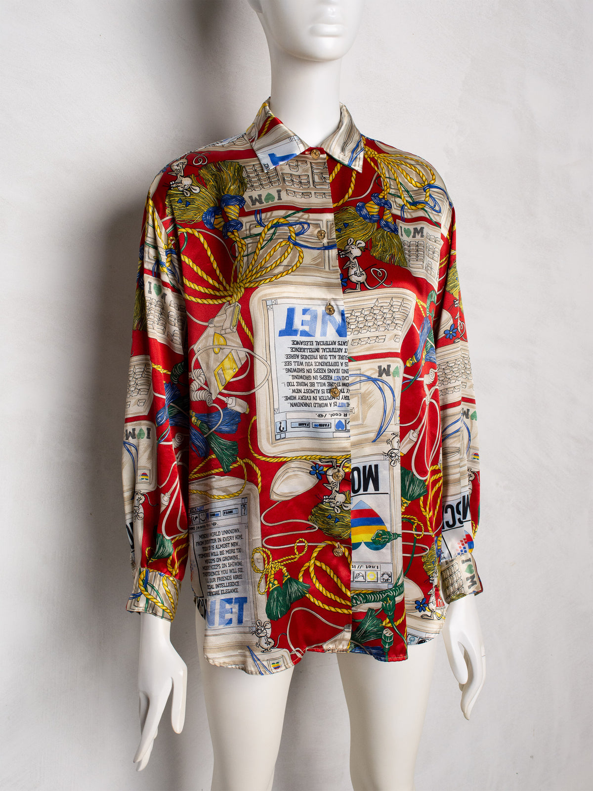 1990's MoschiNet shirt (red) - women's size 42