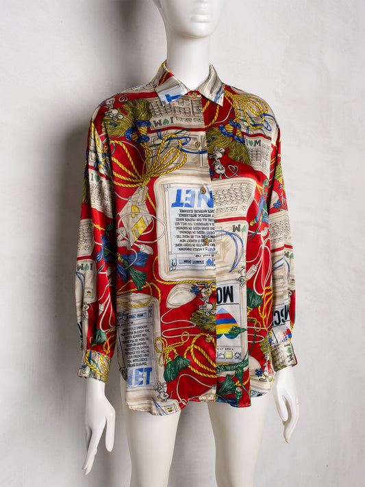 1990's MoschiNet shirt (red) - women's size 42