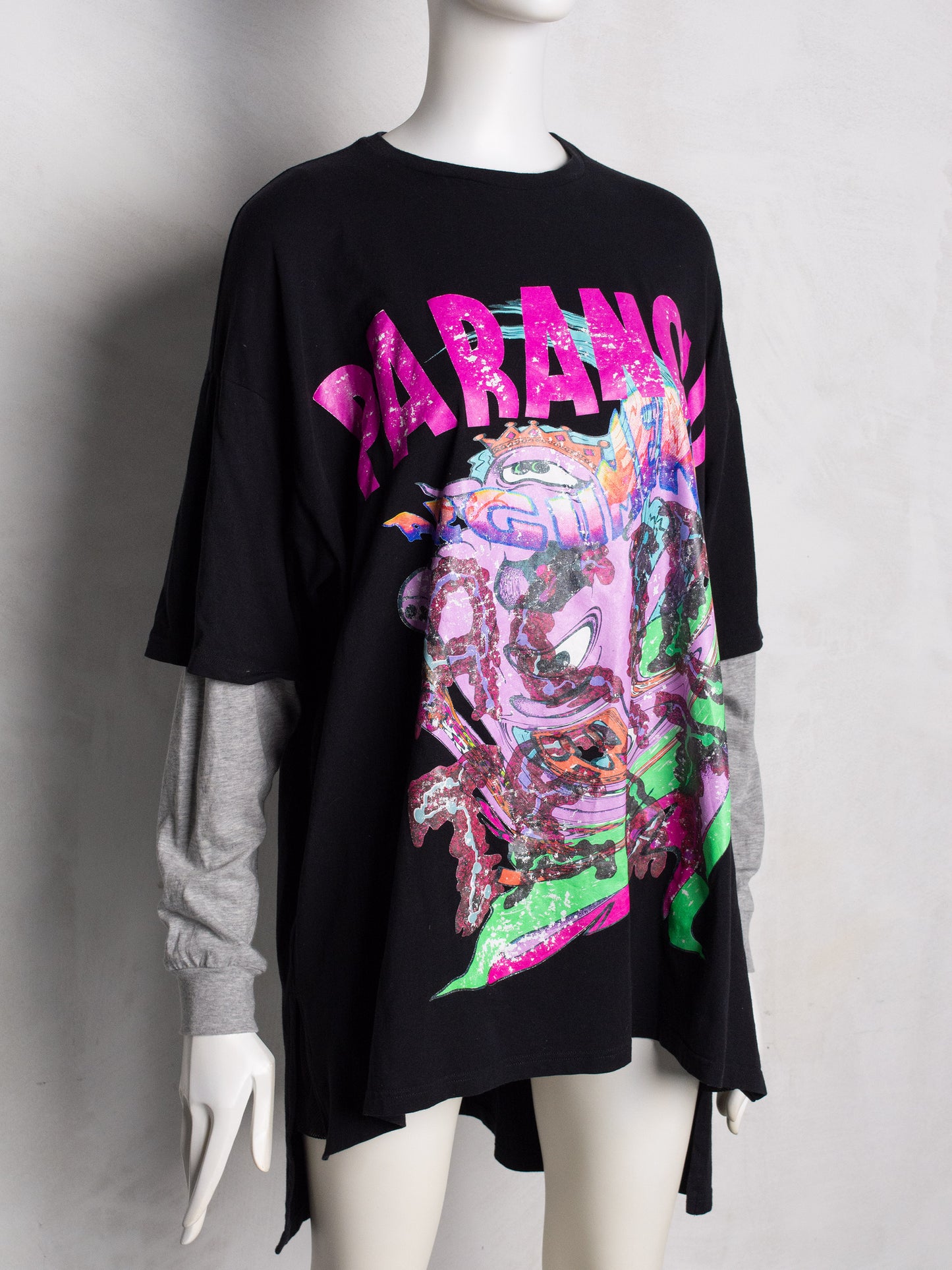 Jeremy Scott S/S 2018 "Paranoid" oversized double sleeve t-shirt - size 40