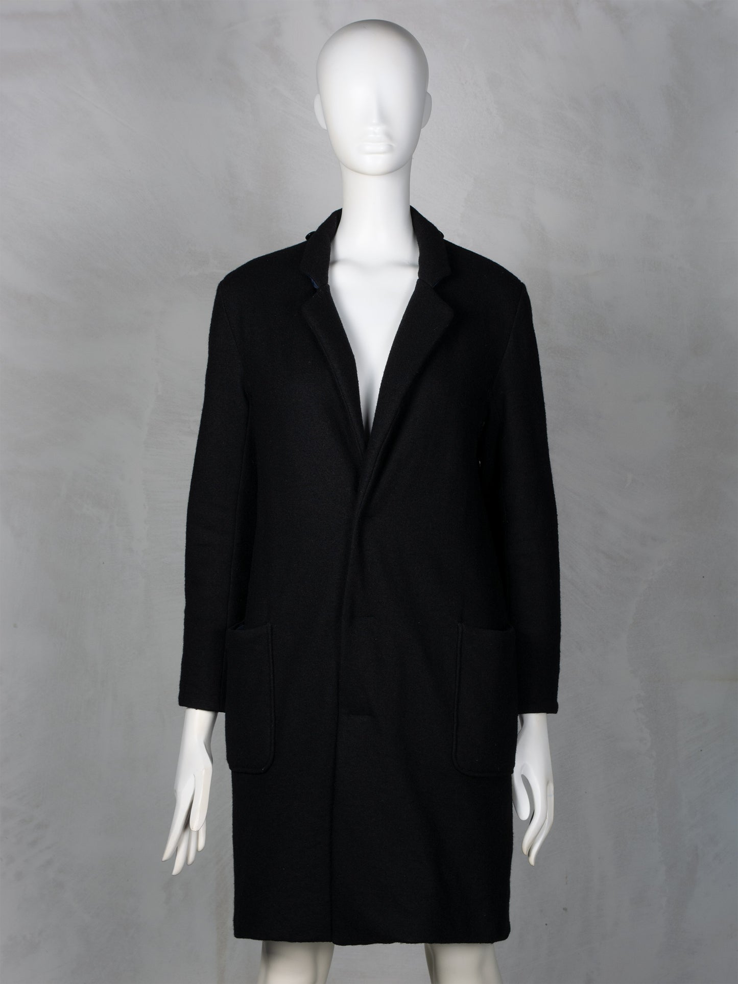 Y-3 A/W 2014 reversible wool coat with removable faux fur collar - women's size M