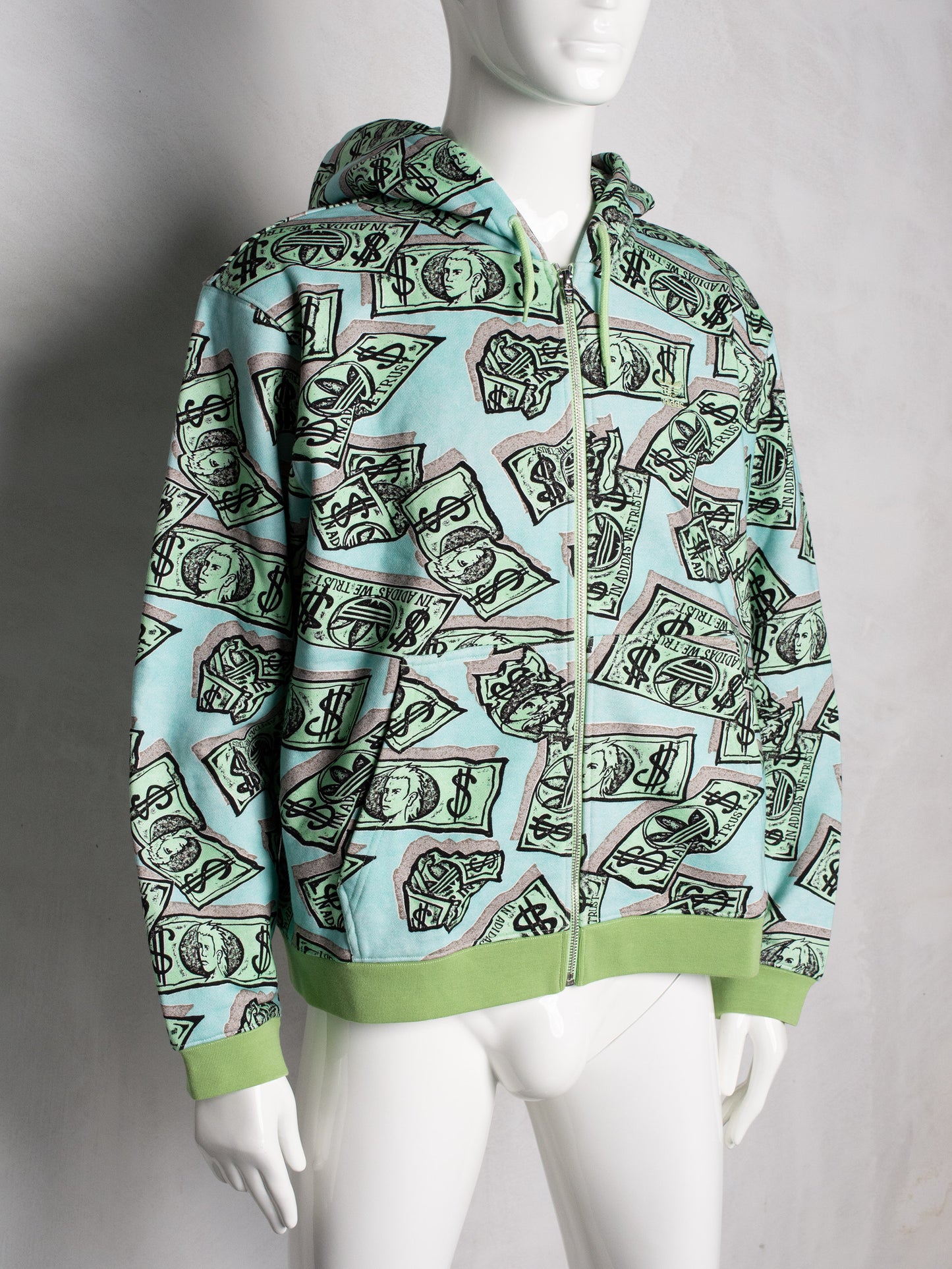 adidas Originals X Jeremy Scott - 2023 - (unreleased sample) Money Print zip hoodie - size M