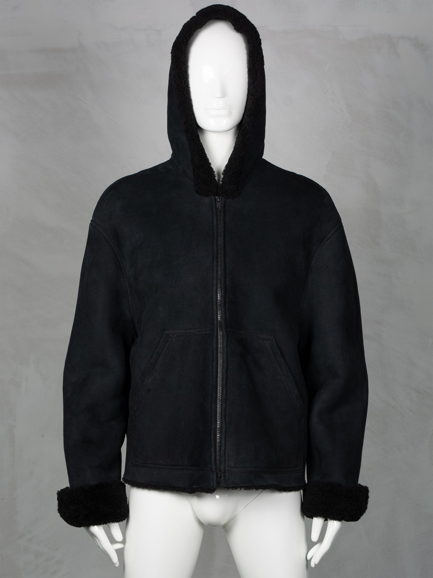 YEEZY Season 5 (2017) - hooded shearling jacket (Ink) - size S