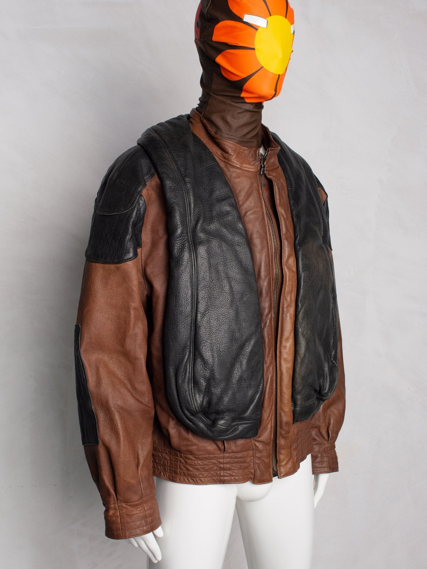 Marithé & François Girbaud - 1980s - life preserver leather jacket - size L