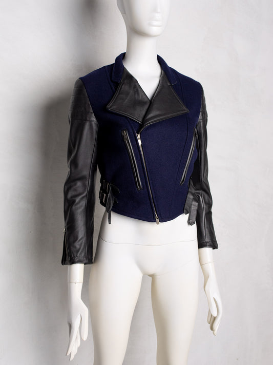 Y's wool and leather biker jacket