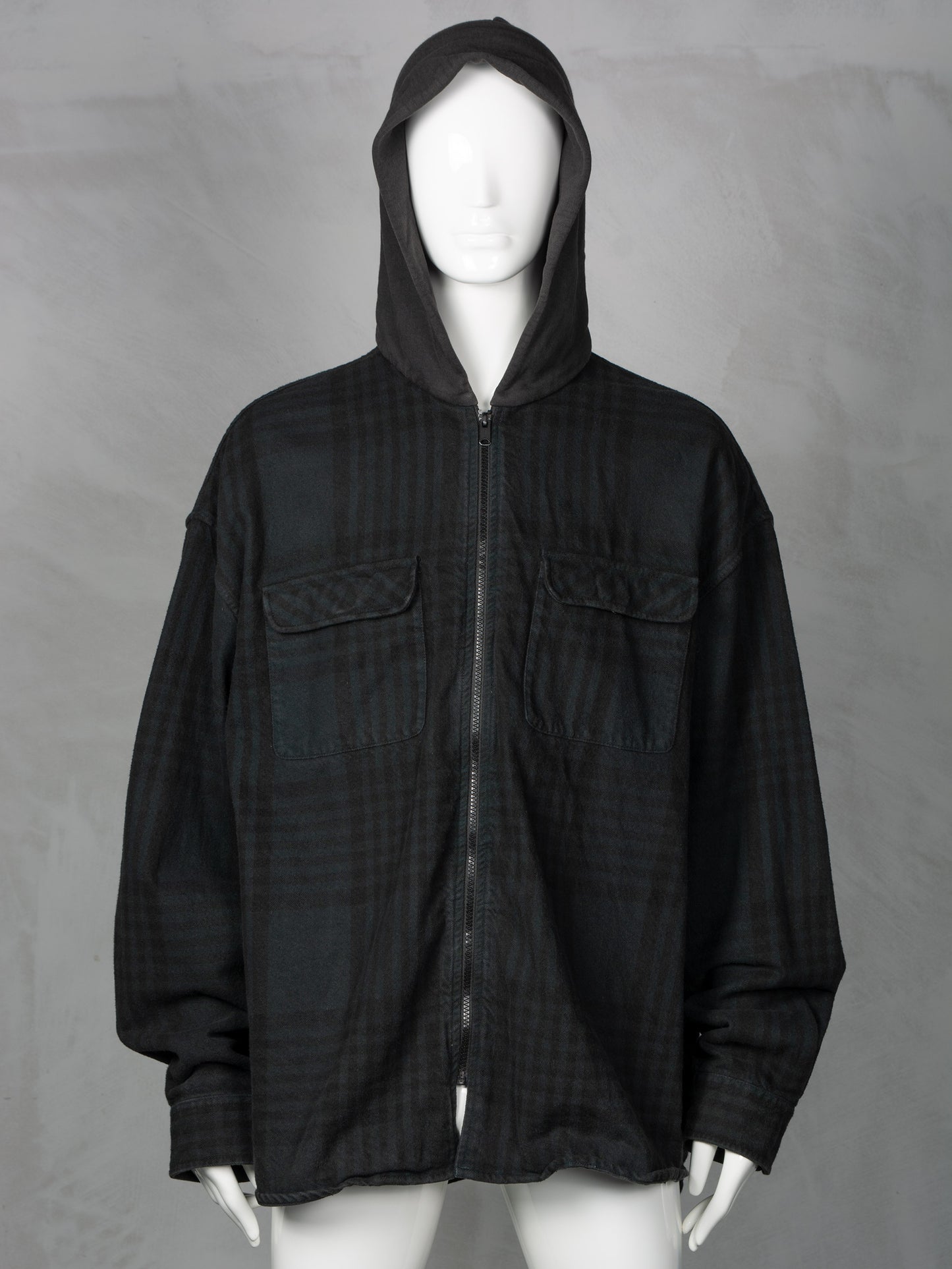YEEZY - 2017 - Yeezy Supply oversized flannel overshirt with hood - size L