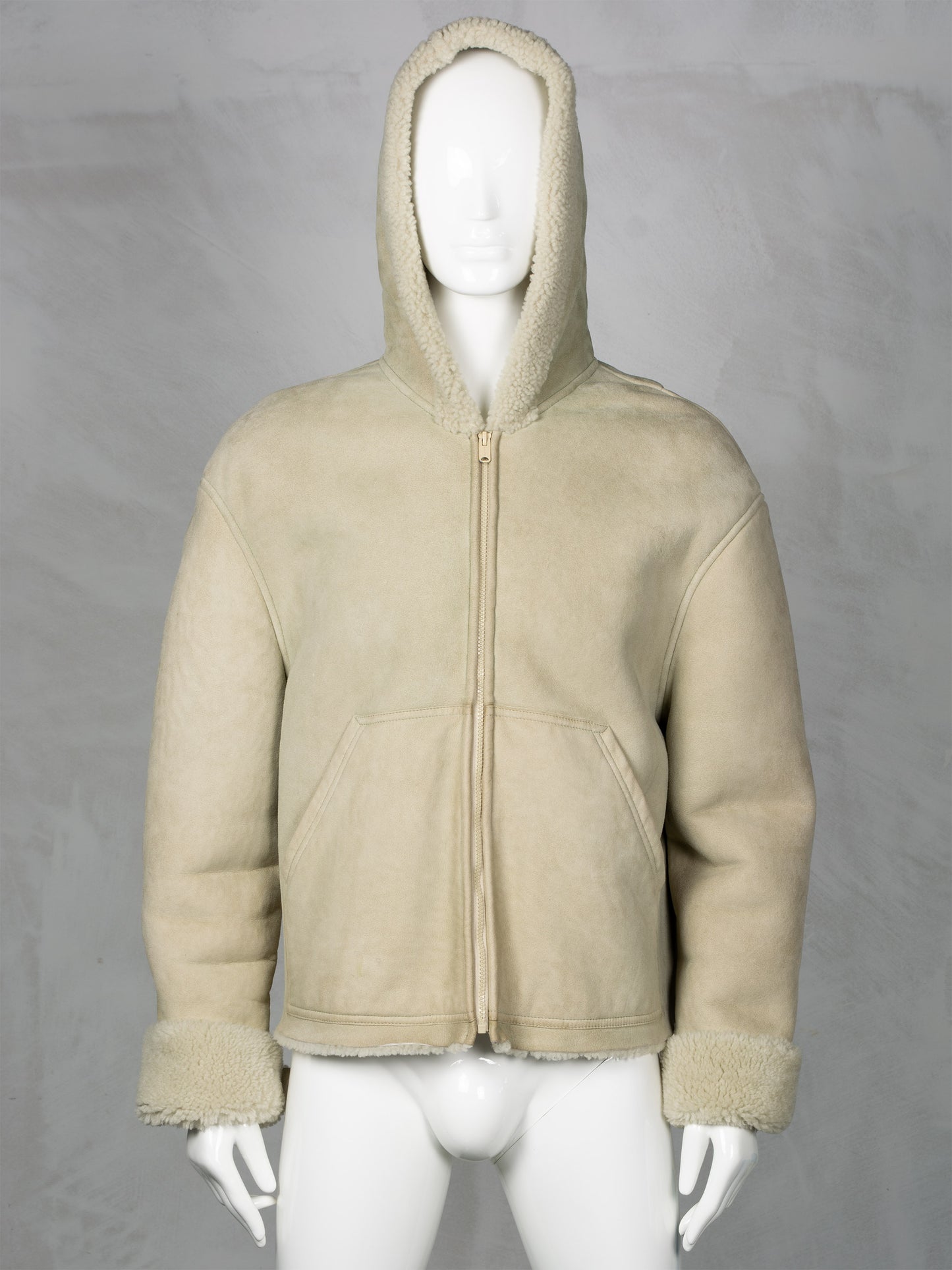 YEEZY Season 4 (2017) - hooded shearling jacket (Dune) - size S