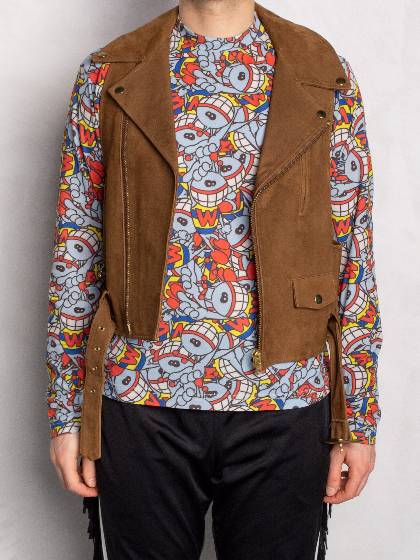 PHENOMENON - S/S 2010 - buffalo leather biker vest - size M