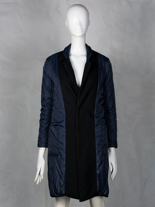 Y-3 A/W 2014 reversible wool coat with removable faux fur collar - women's size M