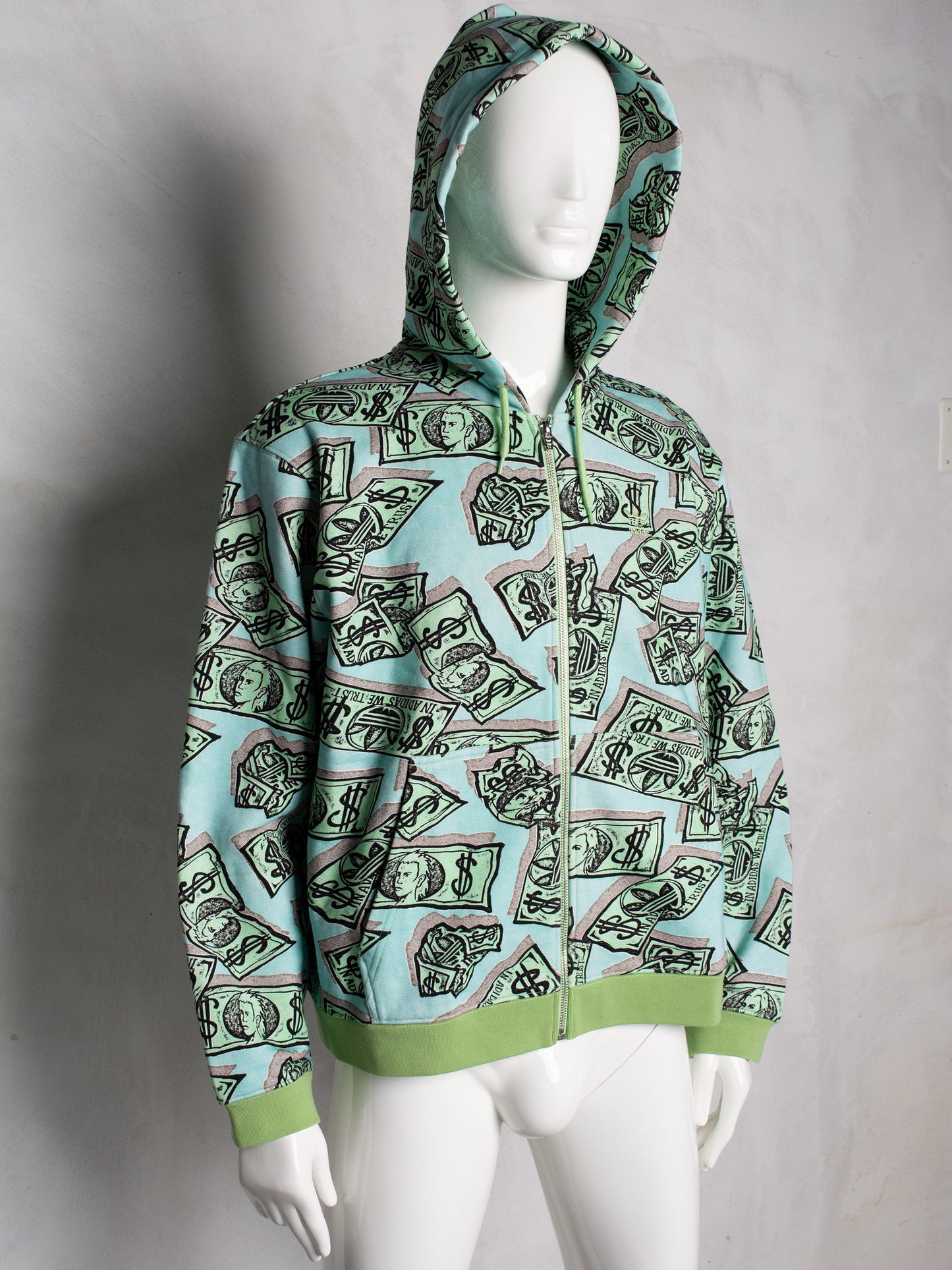 adidas Originals X Jeremy Scott - 2023 - (unreleased sample) Money Print zip hoodie - size M