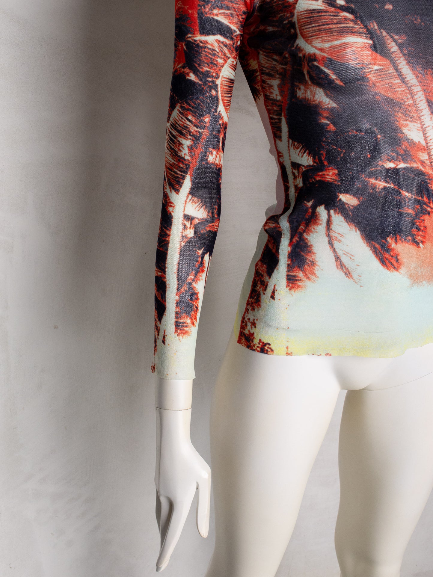 Jean Paul Gaultier Soleil - (vintage) - tropical palm trees mesh top - size M