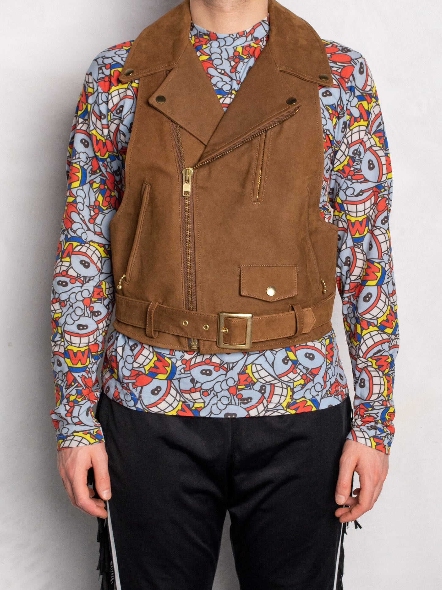 PHENOMENON - S/S 2010 - buffalo leather biker vest - size M