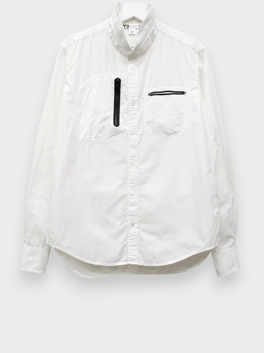 Y-3 - A/W 2011 - shirt with rib collar (white) - size L