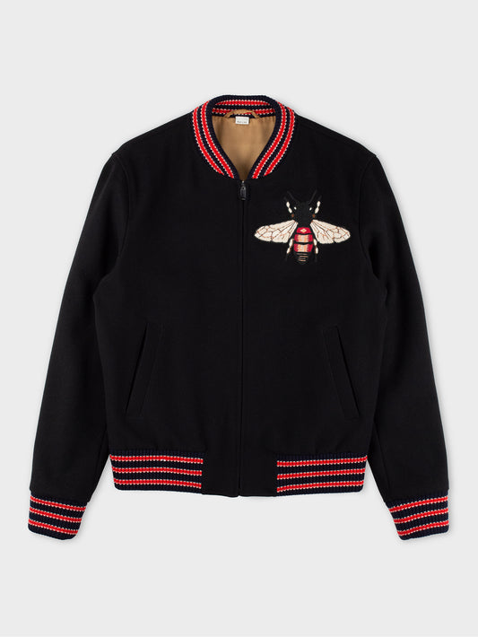 Gucci - Cruise 2018 - Bumble Bee embroidered wool college jacket - size 48