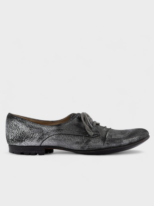 Yohji Yamamoto X Hiromu Takahara - metallic leather derbies - size 5
