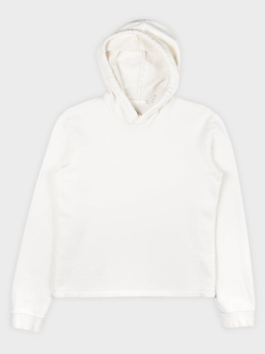 Helmut Lang - 2000's - vintage cotton short fit hoodie (chalk white) - men's size S
