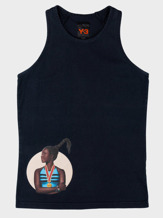 Y-3 X Saeko Tsuemura - S/S 2004 - Hero tank top (navy) - women's size S
