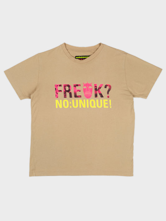 aestheticterrorists by WALTER - S/S 2002 - "Freak?" t-shirt (beige) - size S