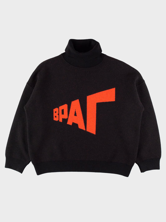 Gosha Rubchinskiy - A/W 2018 - "Enemy" turtleneck sweater (black)