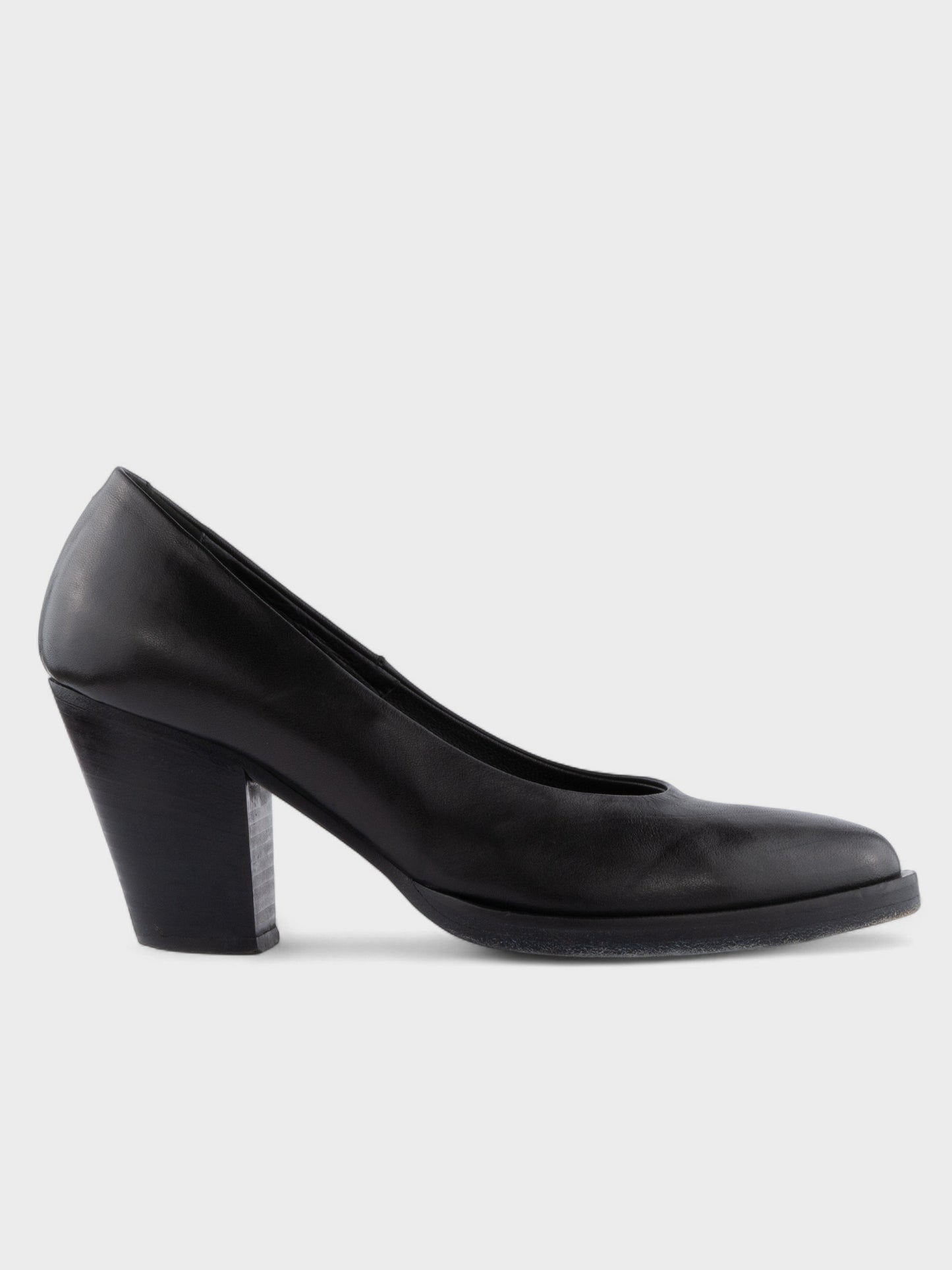 A.F.Vandevorst - round toe low heel pumps (black/black) - size 37 (75mm heel)