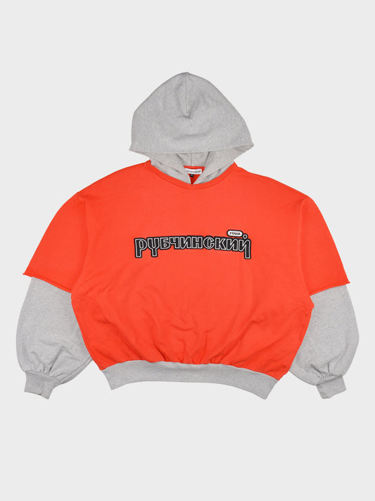 Gosha Rubchinskiy - S/S 2018 - combo hoodie (red) - size M