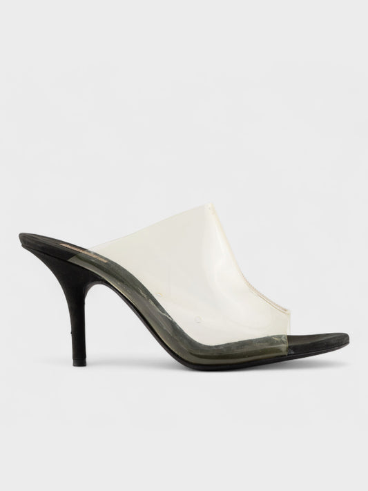 YEEZY Season 8 - Clear & Graphite Soft PVC Mule - 90mm heel - size 38